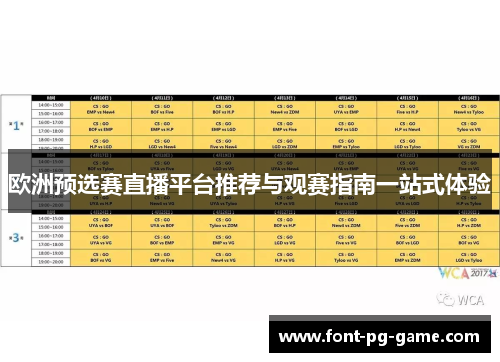 欧洲预选赛直播平台推荐与观赛指南一站式体验